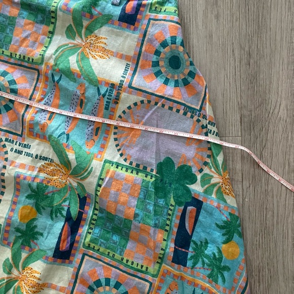 Walnut Melbourne Linen Cotton Blend Maxi Skirt Copacabana Tropical Print - Sz 8 - Picture 7 of 7